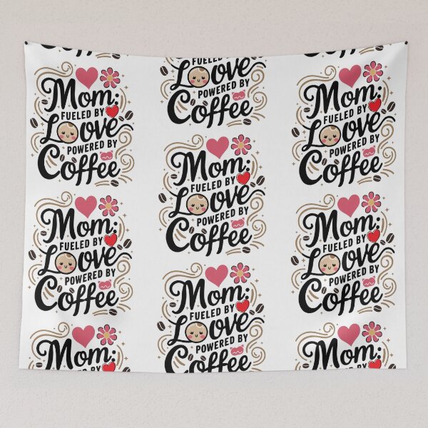Item preview, Momma Powered by Love & Coffee – Funny Mother's Day  designed and sold by Rajasekar.