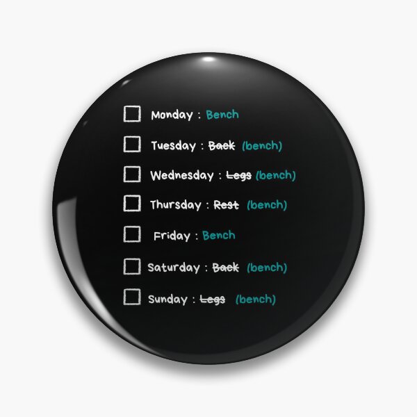 Item preview, Weekly Gym Program (bench) designed and sold by SH3RL0CKK.