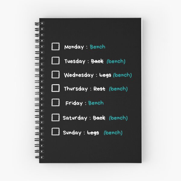 Item preview, Weekly Gym Program (bench) designed and sold by SH3RL0CKK.