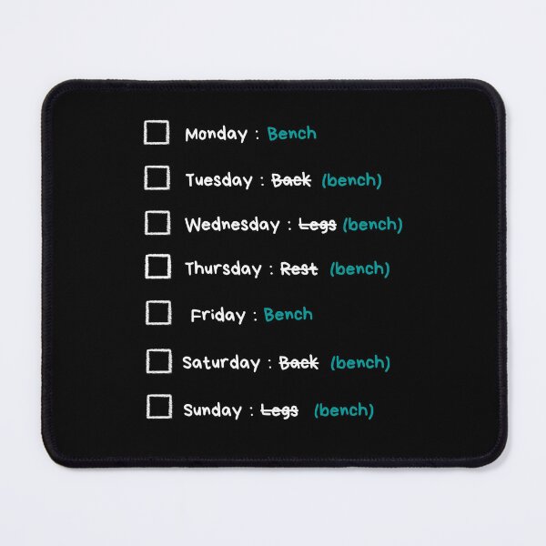 Item preview, Weekly Gym Program (bench) designed and sold by SH3RL0CKK.