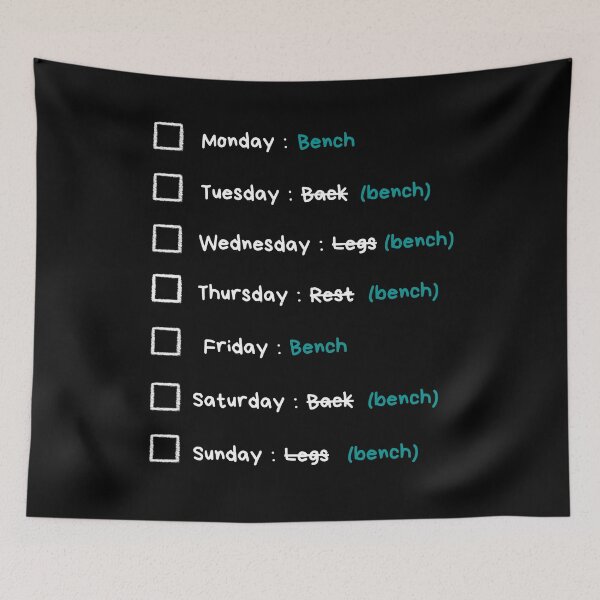 Item preview, Weekly Gym Program (bench) designed and sold by SH3RL0CKK.