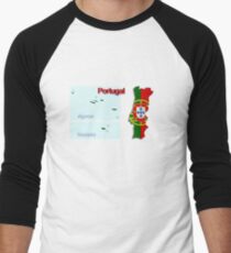 Map of Portugal 2.5 Men's Baseball ¾ T-Shirt