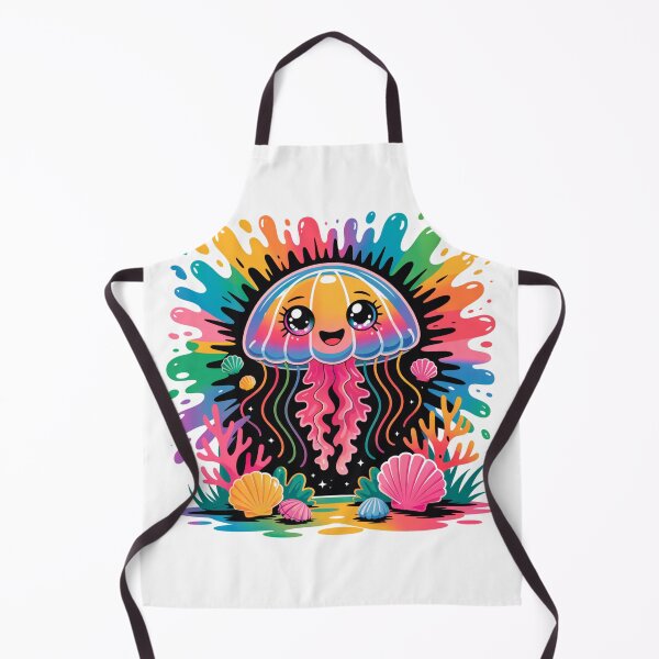 Item preview, Kawaii Jellyfish Colorful Smiling designed and sold by MadCatPrints.