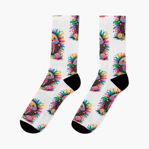 Item preview, Kawaii Jellyfish Colorful Smiling designed and sold by MadCatPrints.