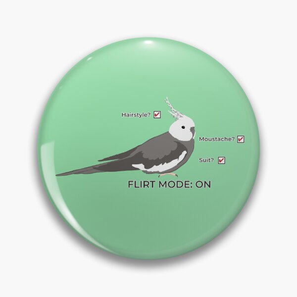 Item preview, Flirt Mode Whiteface Cockatiel - Funny Cockatiel Drawing designed and sold by Birbosaurus.