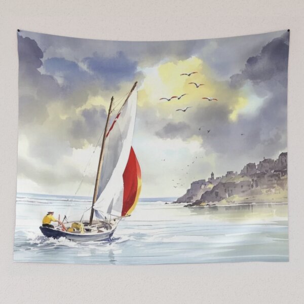 Item preview, A Stiff Breeze Dartmouth(Watercolour + AI) designed and sold by artsmeow.
