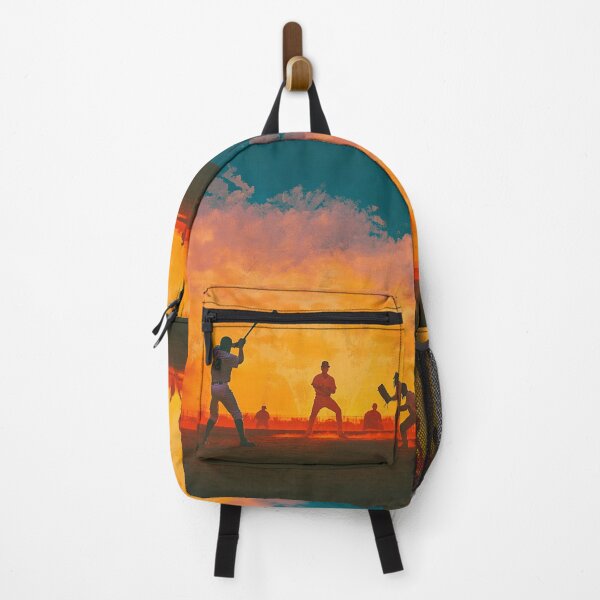 Item preview, Sunset gradient backdrop with baseball players in the field  Active Outdoors Inspired Art designed and sold by CDC40.