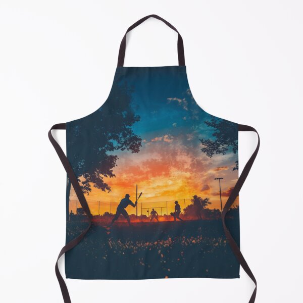 Item preview, Sunset gradient backdrop with baseball players in the field  Active Outdoors Inspired Art designed and sold by CDC40.