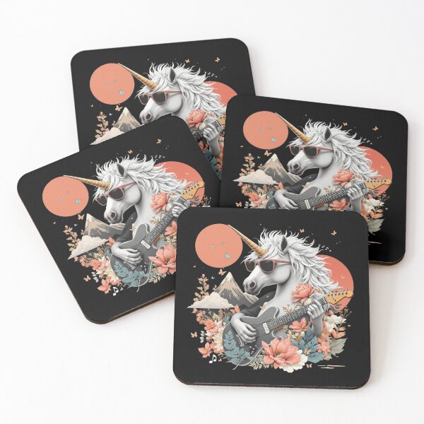 Item preview, Unicorn Playing Guitar, Cool Japanese Aesthetic designed and sold by dfunky.