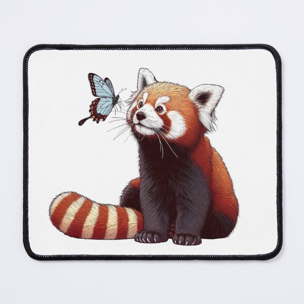 Item preview, Red Panda and Butterfly designed and sold by whimsical-ai.