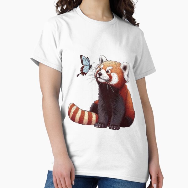 Item preview, Red Panda and Butterfly designed and sold by whimsical-ai.