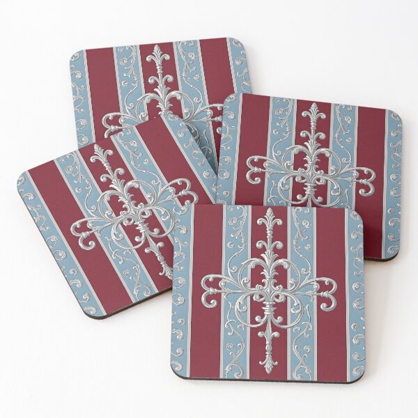 Item preview, Ice Blue & Burgundy Striped Baroque designed and sold by DesignsByPrnces.