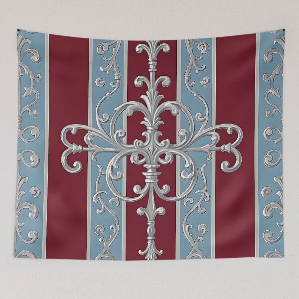 Item preview, Ice Blue & Burgundy Striped Baroque designed and sold by DesignsByPrnces.