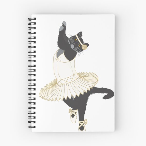 Item preview, Elegant Black Cat Ballerina in White Tutu and Pointe Shoes designed and sold by HannaArtHeart.