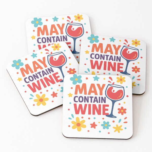 Item preview, May Contain Wine – Cute & Colorful Wine Lover T-Shirt designed and sold by LuckyFoxMerch.