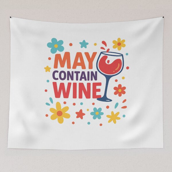 Item preview, May Contain Wine – Cute & Colorful Wine Lover T-Shirt designed and sold by LuckyFoxMerch.