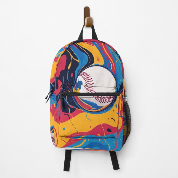 Item preview, Psychedelic twist on a baseball scene with bold colors and abstract shapes  Active Outdoors Inspired Art designed and sold by CDC40.