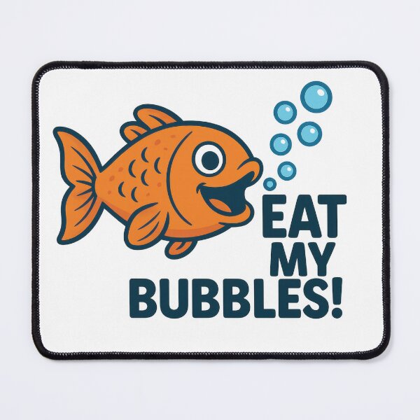 Item preview, Eat My Bubbles! Cute Fish with Bubbles Cartoon designed and sold by MUJU-pixel.