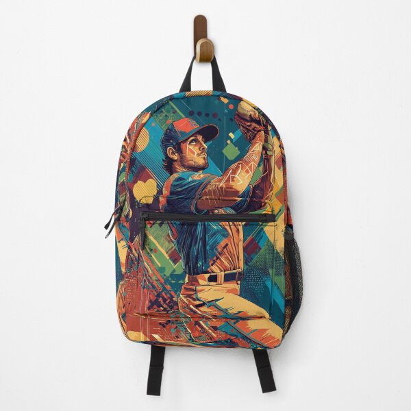 Item preview, Pitcher throwing a fastball amidst geometric patterns  Active Outdoors Inspired Art designed and sold by CDC40.