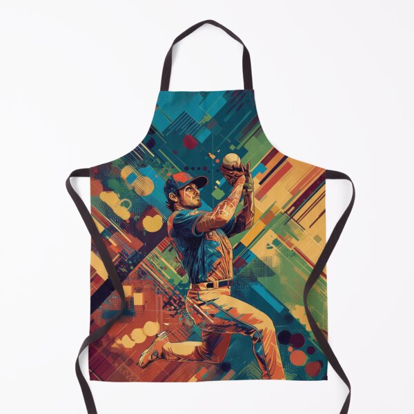 Item preview, Pitcher throwing a fastball amidst geometric patterns  Active Outdoors Inspired Art designed and sold by CDC40.