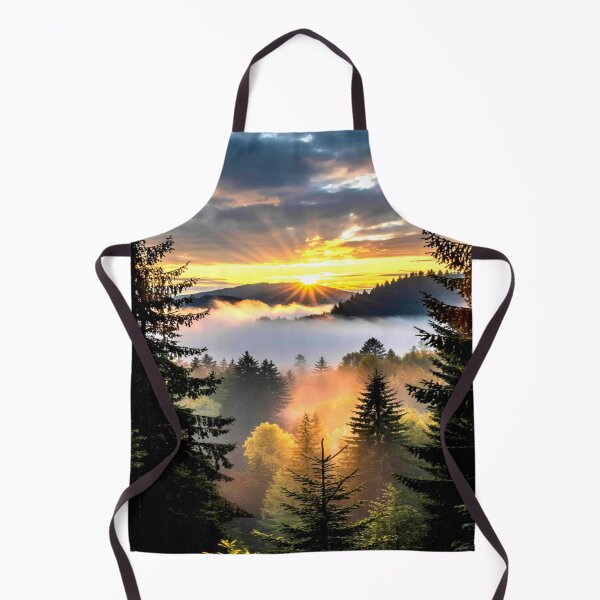Item preview, Misty Sunrise Over Forested Mountains designed and sold by Exodoi.