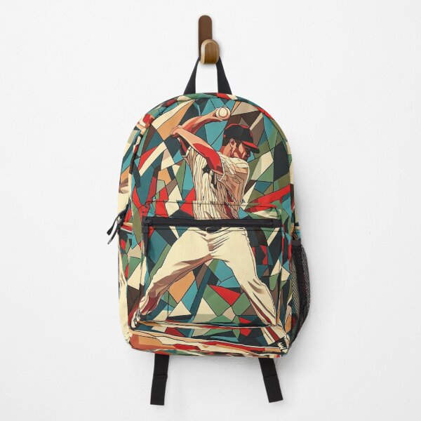 Item preview, Pitcher throwing a fastball amidst geometric patterns  Active Outdoors Inspired Art designed and sold by CDC40.