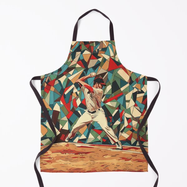 Item preview, Pitcher throwing a fastball amidst geometric patterns  Active Outdoors Inspired Art designed and sold by CDC40.