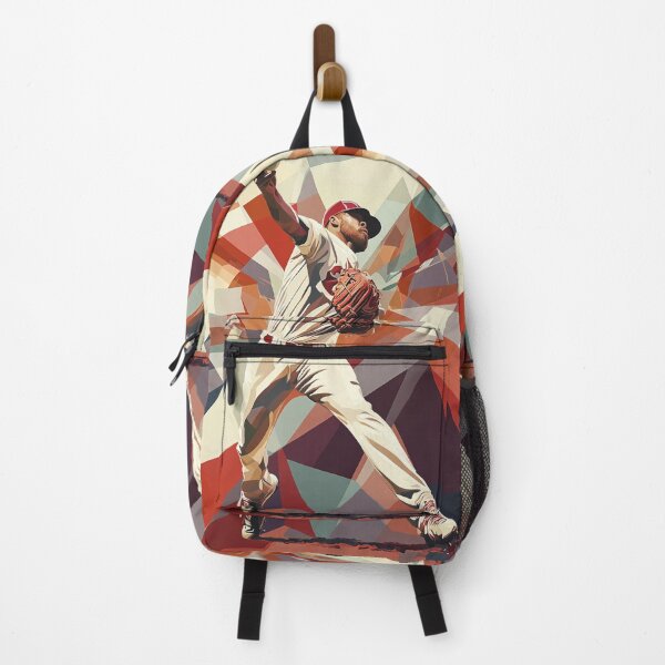 Item preview, Pitcher throwing a fastball amidst geometric patterns  Active Outdoors Inspired Art designed and sold by CDC40.