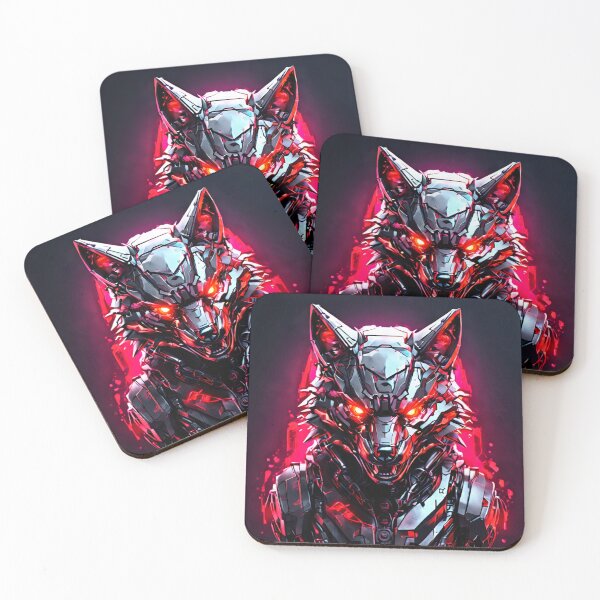 Item preview, Neon Cyberpunk Wolf | Futuristic Robot Wolf Head Art for Stickers, Shirts & Gamer Decor designed and sold by UnboxedZone.