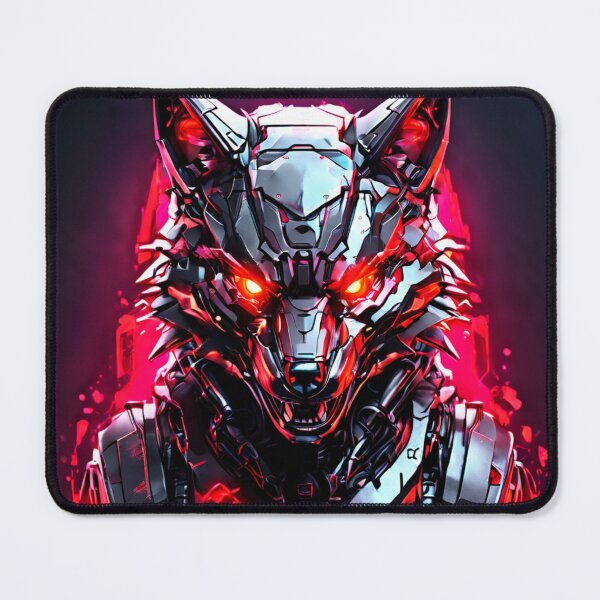 Item preview, Neon Cyberpunk Wolf | Futuristic Robot Wolf Head Art for Stickers, Shirts & Gamer Decor designed and sold by UnboxedZone.