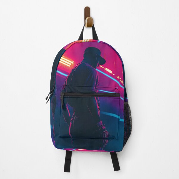 Item preview, Monochrome silhouette of a baseball player against a neon-lit stadium  Active Outdoors Inspired Art designed and sold by CDC40.