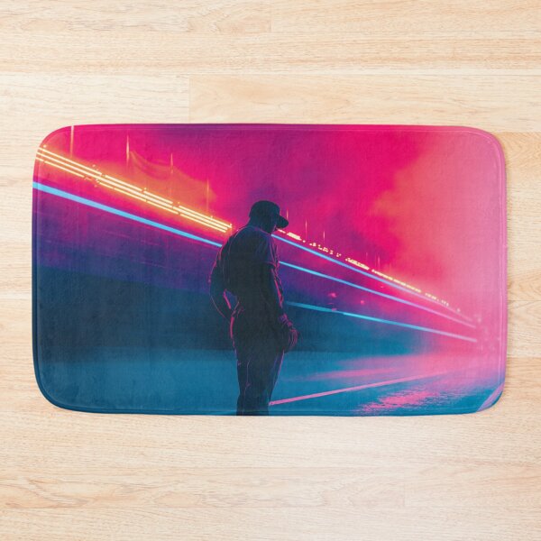 Item preview, Monochrome silhouette of a baseball player against a neon-lit stadium  Active Outdoors Inspired Art designed and sold by CDC40.