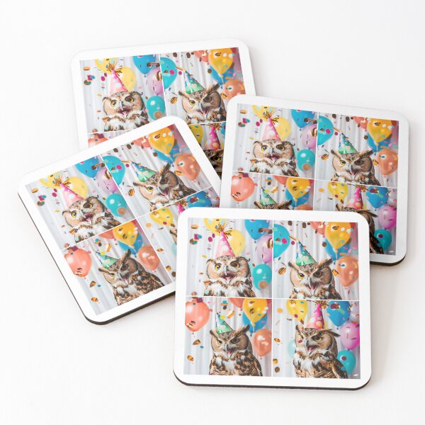 Item preview, Cute Owl Birthday Party – Funny Owl in Party Hat designed and sold by RockFireMerch.