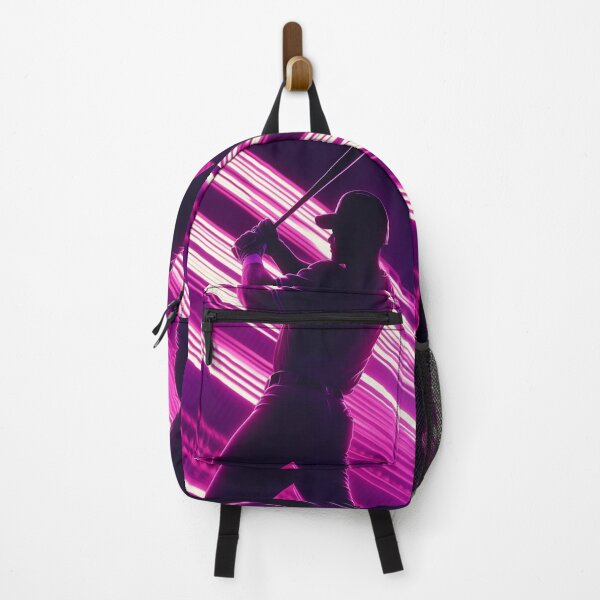 Item preview, Monochrome silhouette of a baseball player against a neon-lit stadium  Active Outdoors Inspired Art designed and sold by CDC40.
