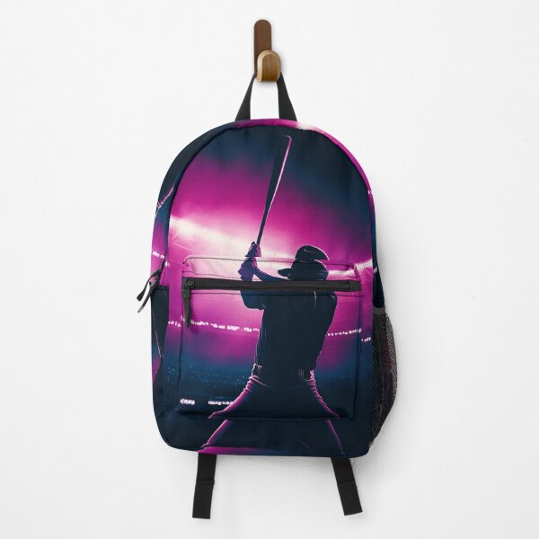 Item preview, Monochrome silhouette of a baseball player against a neon-lit stadium  Active Outdoors Inspired Art designed and sold by CDC40.