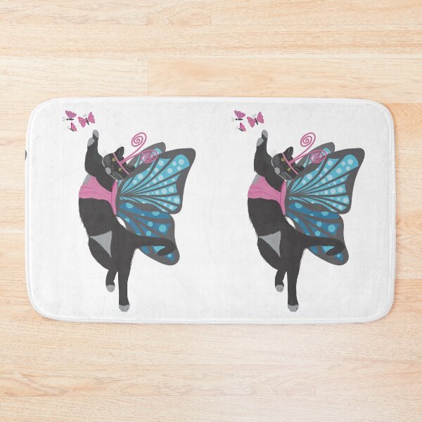 Item preview, Whimsical Butterfly Cat with Blue Wings and Pink Antennae designed and sold by HannaArtHeart.