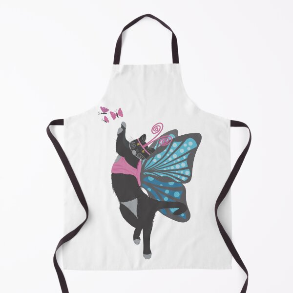 Item preview, Whimsical Butterfly Cat with Blue Wings and Pink Antennae designed and sold by HannaArtHeart.