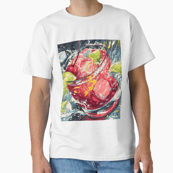 Item preview, style Cosmopolitan cocktail in a bold, graphic design with vibrant colors and clean lines. designed and sold by wonderisland.
