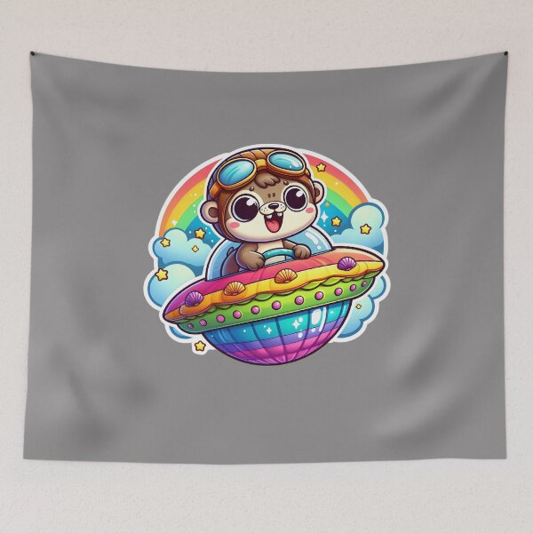 Item preview, UFO Rainbow Otter designed and sold by ArtistEmbrace.