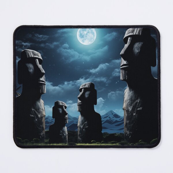 Item preview, Mystical Moai Under the Moonlight – Easter Island, Chile designed and sold by Anuchartl.