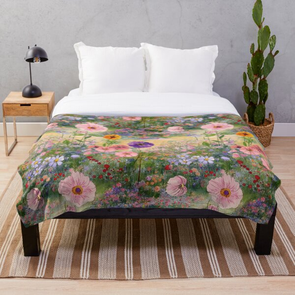 Item preview, Walking in Poppy field and colorful flower garden designed and sold by P&U Fabric.