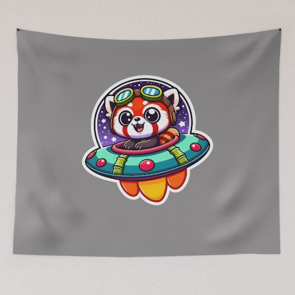 Item preview, UFO Baby Red Panda designed and sold by ArtistEmbrace.