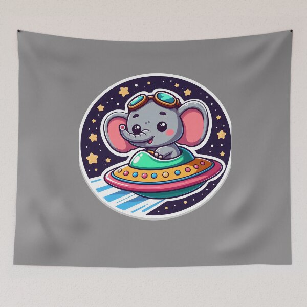 Item preview, UFO Happy Elephant designed and sold by ArtistEmbrace.