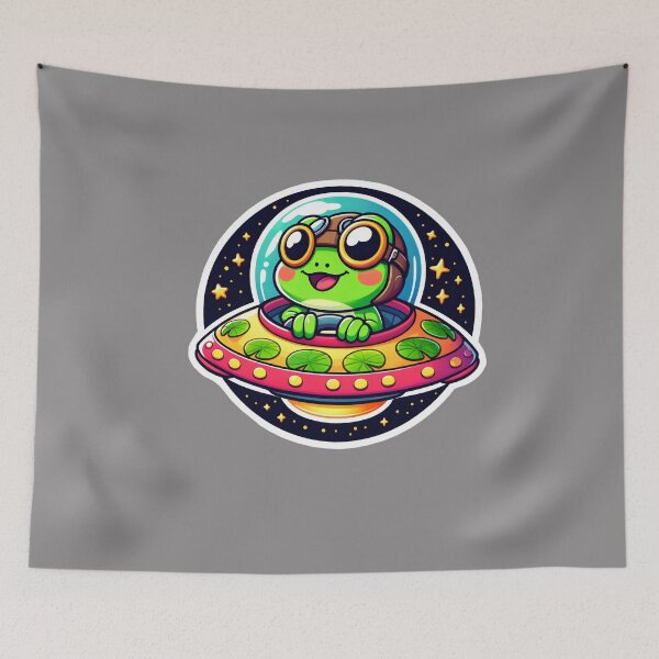 Item preview, UFO Happy Frog designed and sold by ArtistEmbrace.