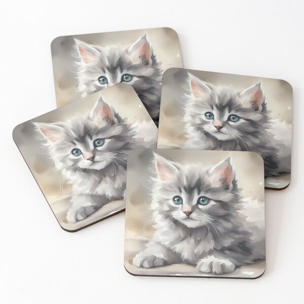 Item preview, Fluffy Gray Kitten designed and sold by CalmnessbyChoice.