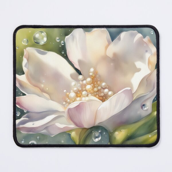 Item preview, White Flower and Waterdrops designed and sold by CalmnessbyChoice.