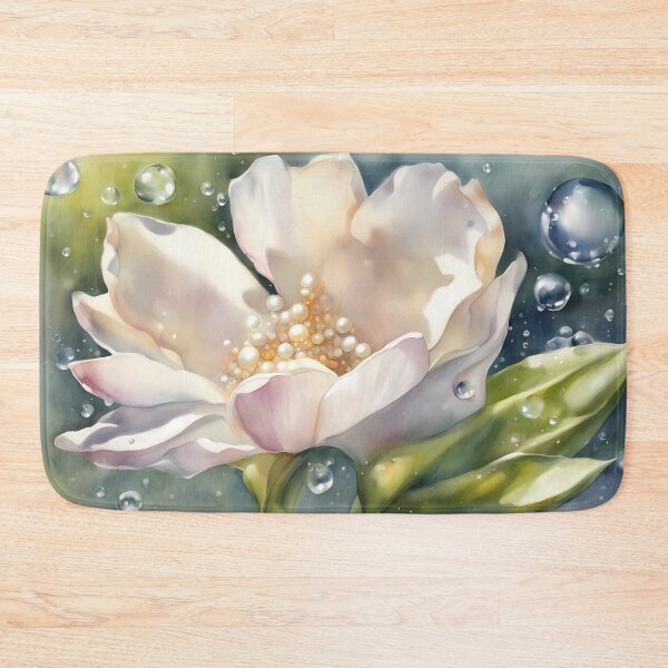 Item preview, White Flower and Waterdrops designed and sold by CalmnessbyChoice.