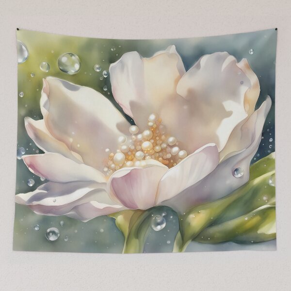 Item preview, White Flower and Waterdrops designed and sold by CalmnessbyChoice.