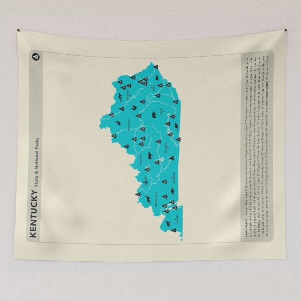 Item preview, Kentucky National & State Parks Illustrated Map - Blue designed and sold by FinlayMcNevin.