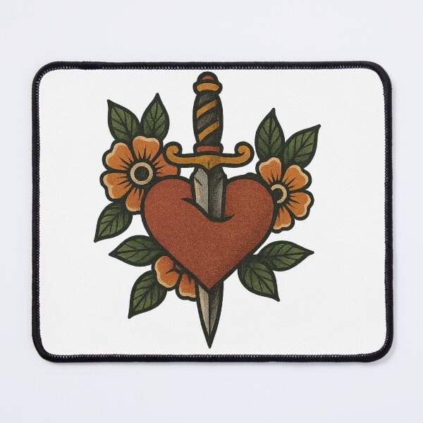 Item preview, Heart Pierced by Dagger with Flowers designed and sold by IllustrifyArts.